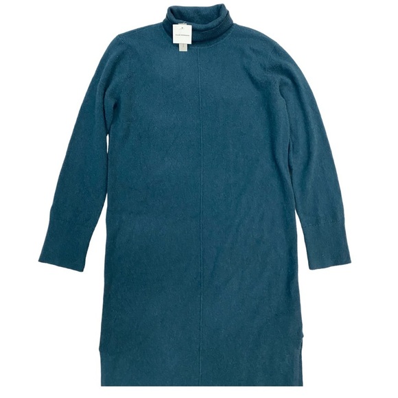 NWT Club Monaco Recycled Cashmere Turtleneck Sweater Dress in Dark Green Size XS - Picture 4 of 10